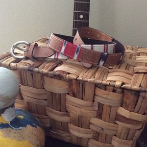 Guatemalan leather & cotton belt.